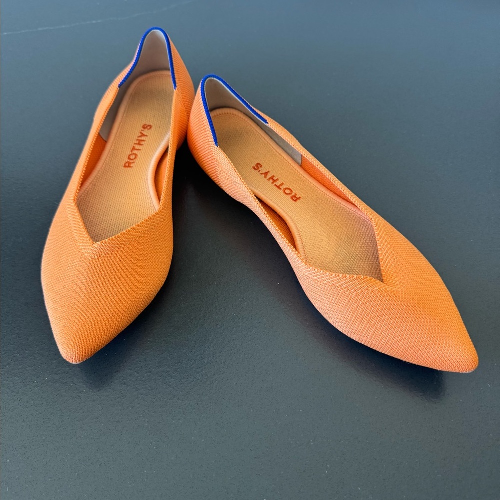 Rothy's Vibrant Orange and Blue Flats